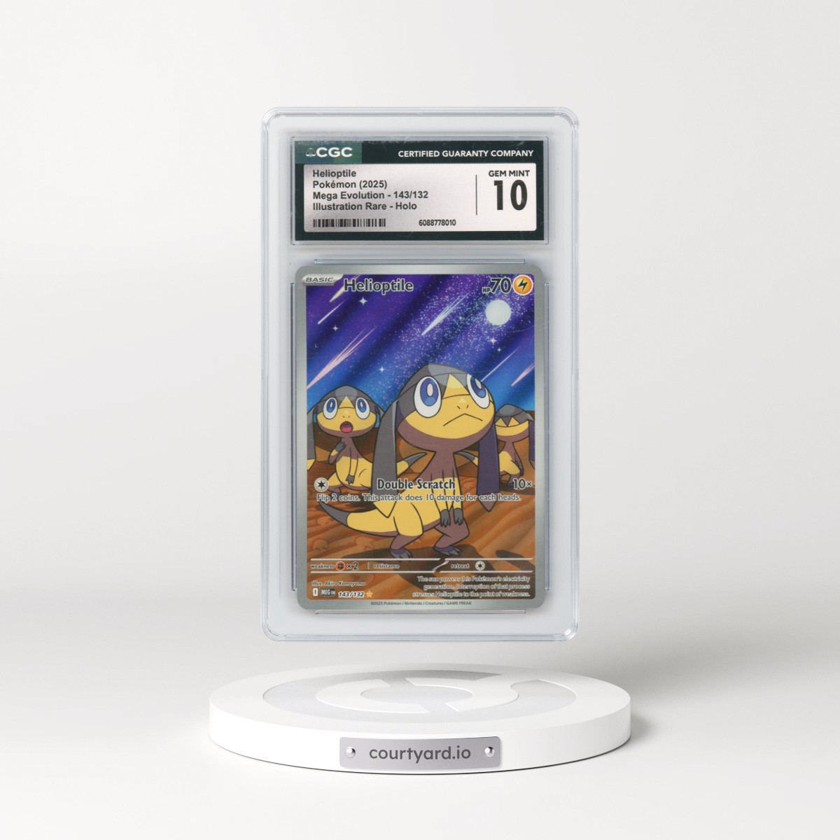 2025 Pokémon Mega Evolution #143/132 Helioptile - Illustration Rare Holo (CGC 10 GEM MINT)