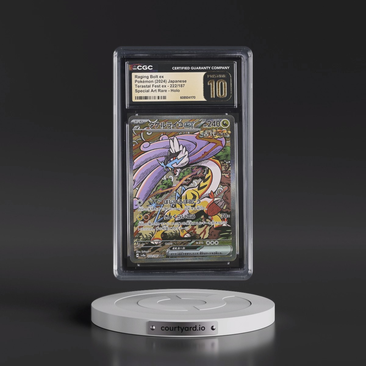 2024 High Class Pack: Terastal Fest ex - sv8a #222/187 Raging Bolt ex - Special Art Rare Holo (CGC 10 PRISTINE)