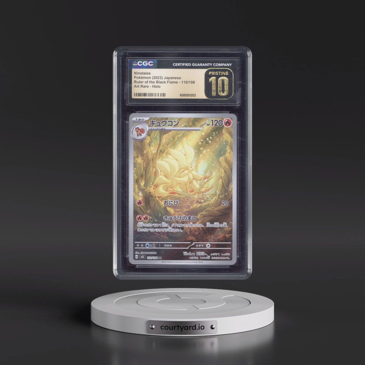 2023 Ruler of the Black Flame #110/108 Ninetales - Art Rare Holo (CGC 10 PRISTINE)