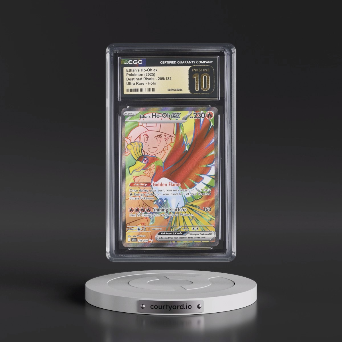 2025 Destined Rivals - DRI EN #209/182 Ethan's Ho-Oh ex - Ultra Rare Holo (CGC 10 PRISTINE)