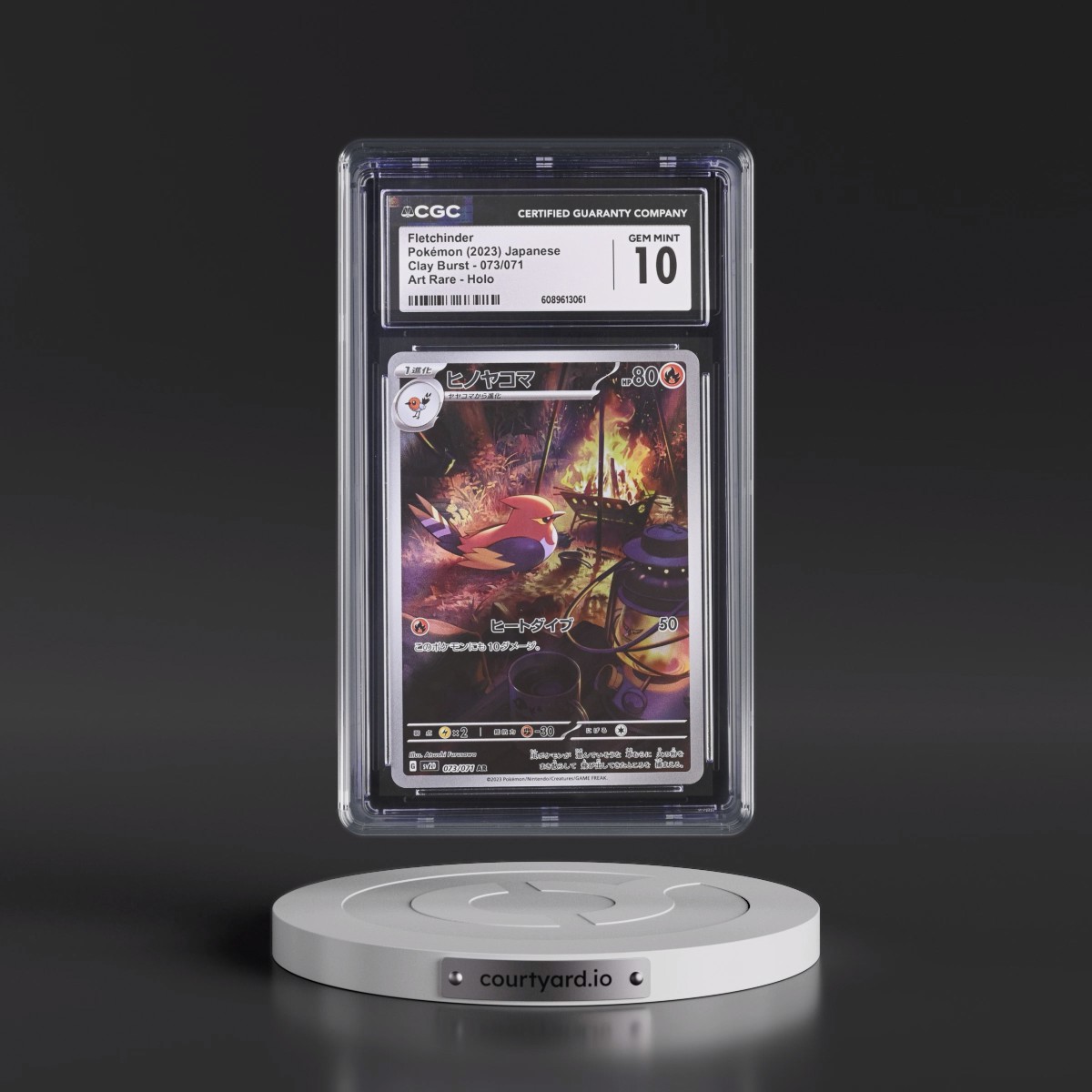 2023 Pokémon Sv2d-Clay Burst #073 Fletchinder - Art Rare (CGC 10 GEM MINT)