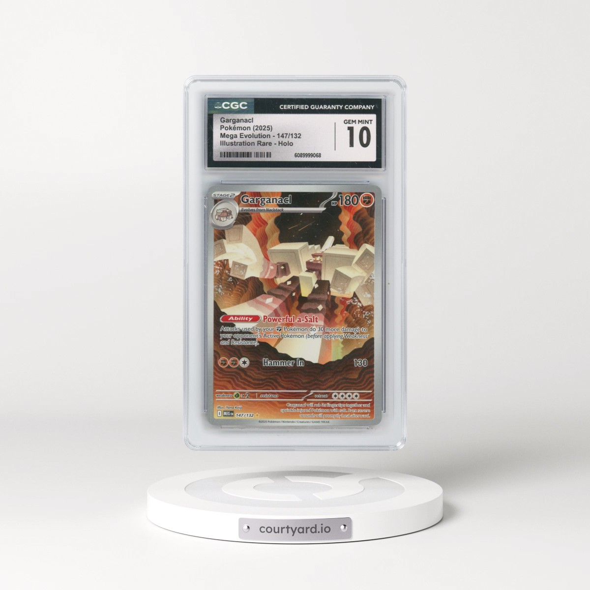 2025 Pokémon Mega Evolution #147/132 Garganacl - Illustration Rare Holo (CGC 10 MINT)