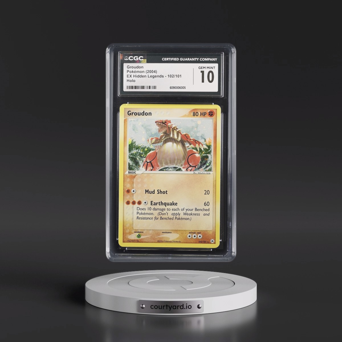 2004 Pokémon EX Hidden Legends #102 Groudon - Holo (CGC 10 GEM MINT)
