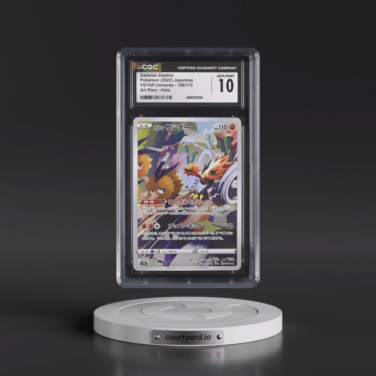 2022 VSTAR Universe #188/172 Galarian Zapdos - Art Rare Holo (CGC 10 GEM MINT)