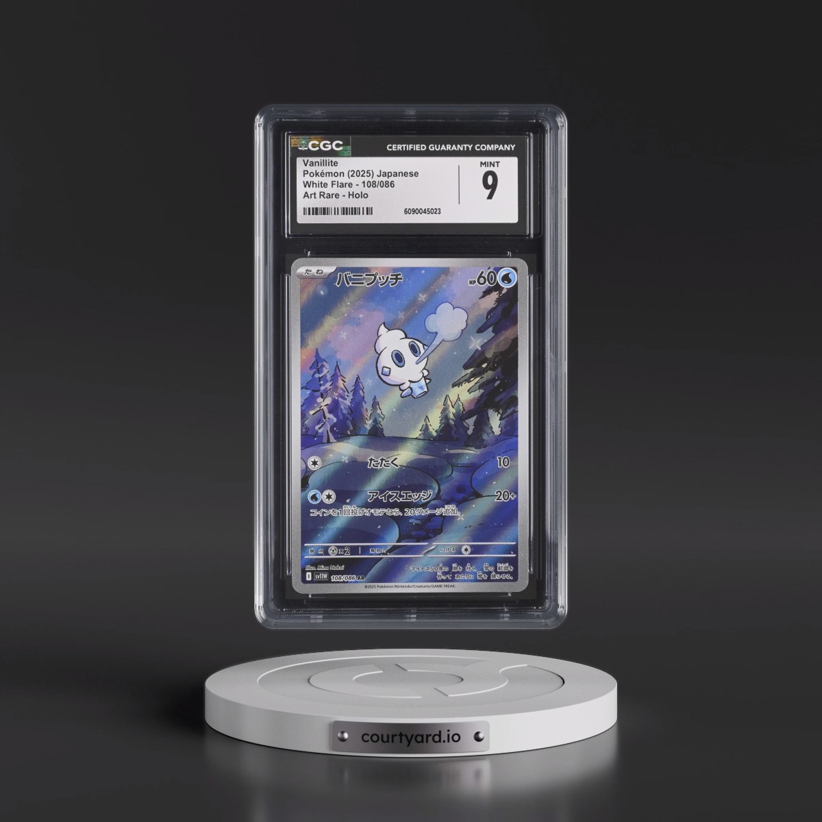 2025 White Flare - sv11W #108/086 Vanillite - Art Rare Holo (CGC 9 MINT)