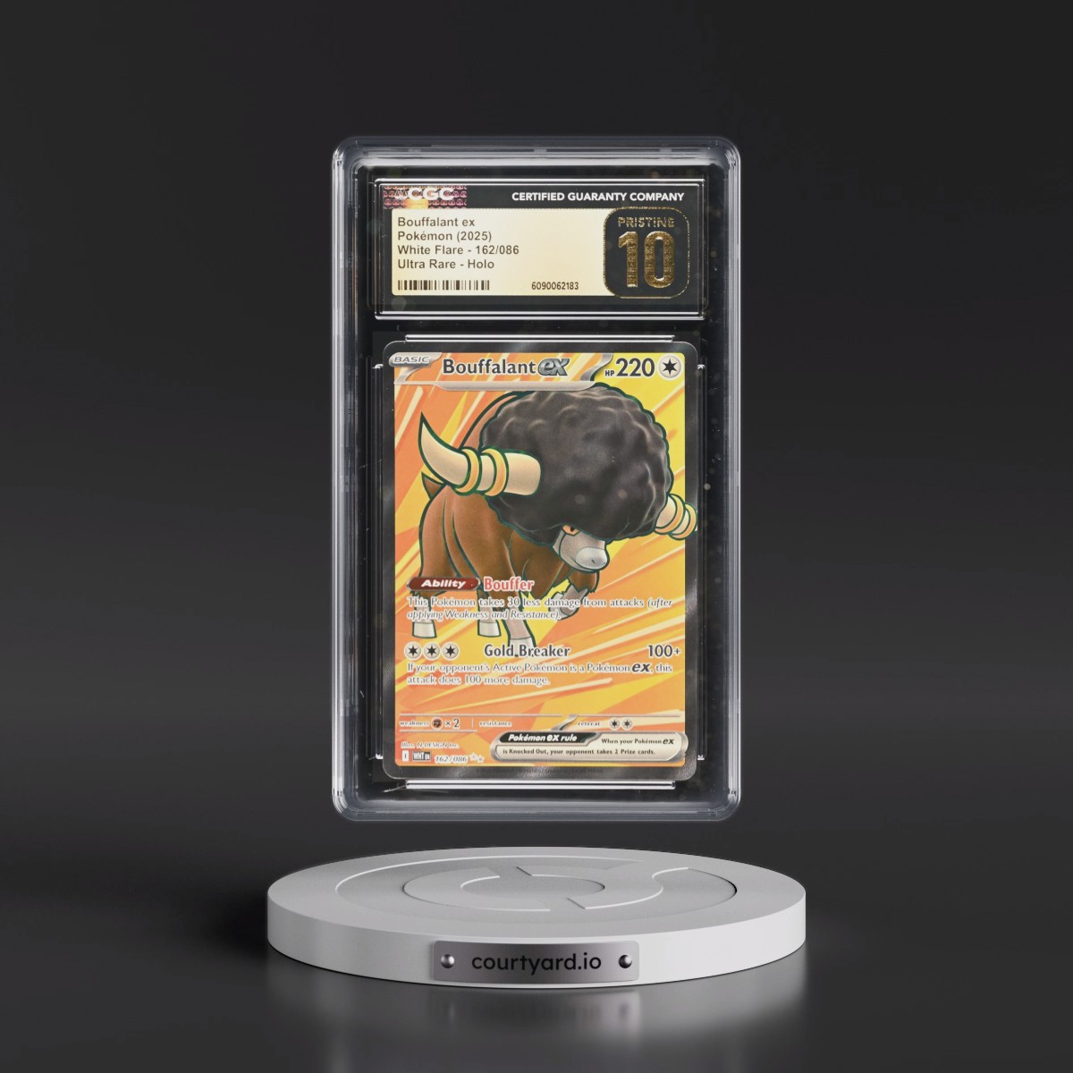 2025 White Flare - WHT EN #162/086 Bouffalant ex - Ultra Rare Holo (CGC 10 PRISTINE)