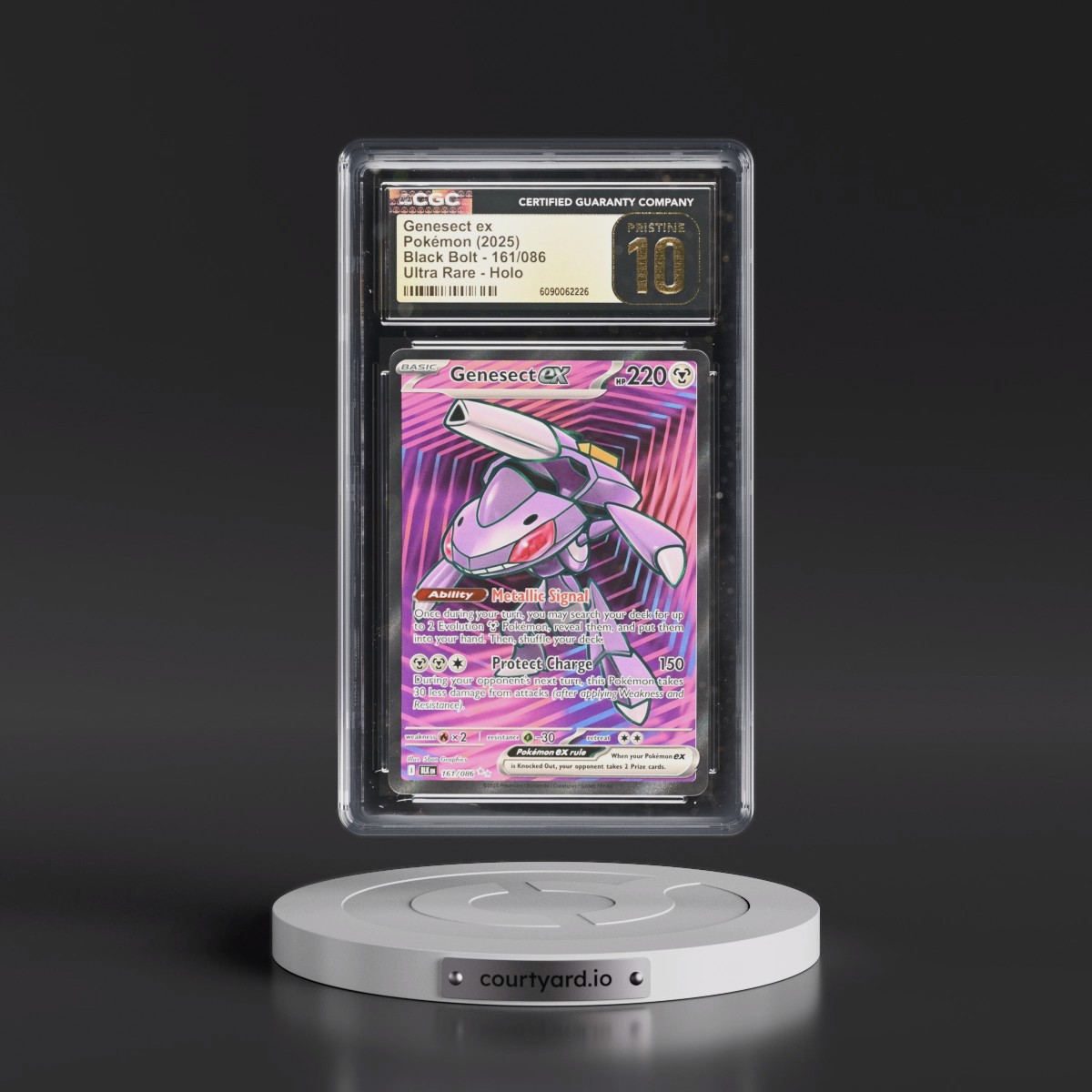 2025 Black Bolt - BLK EN #161/086 Genesect ex - Ultra Rare Holo (CGC 10 PRISTINE)
