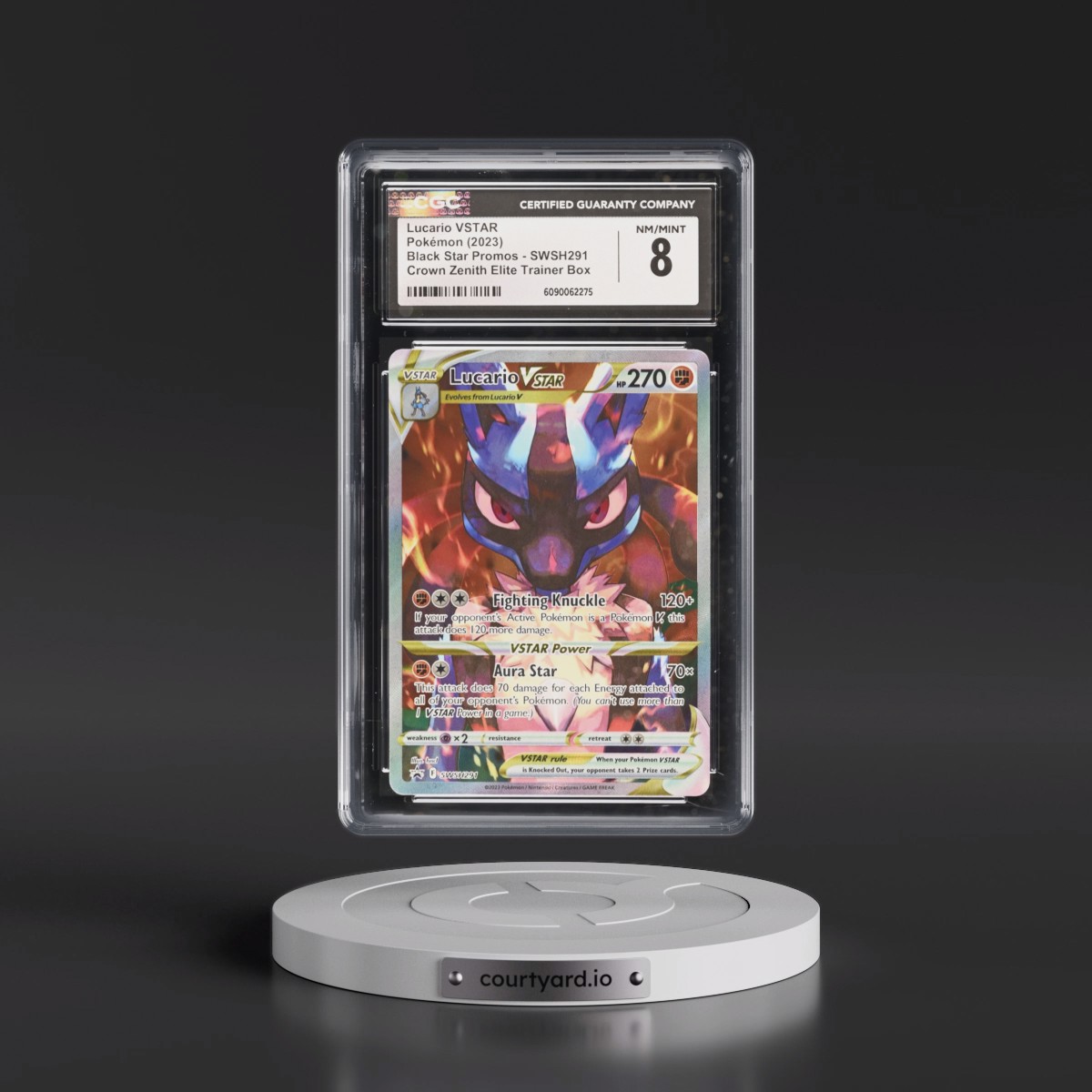 2017 Black Star Promos - Sword & Shield #SWSH291 Lucario VSTAR - Crown Zenith Elite Trainer Box (Holo) (CGC 8 NM-MT)