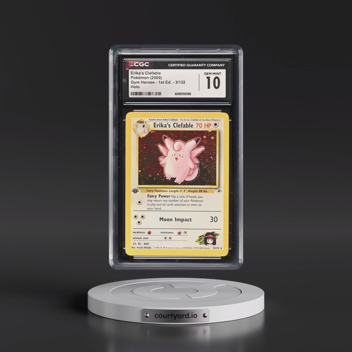 2000 Gym Heroes #3/132 Erika's Clefable - 1st Edition Holo (CGC 10 GEM MINT)
