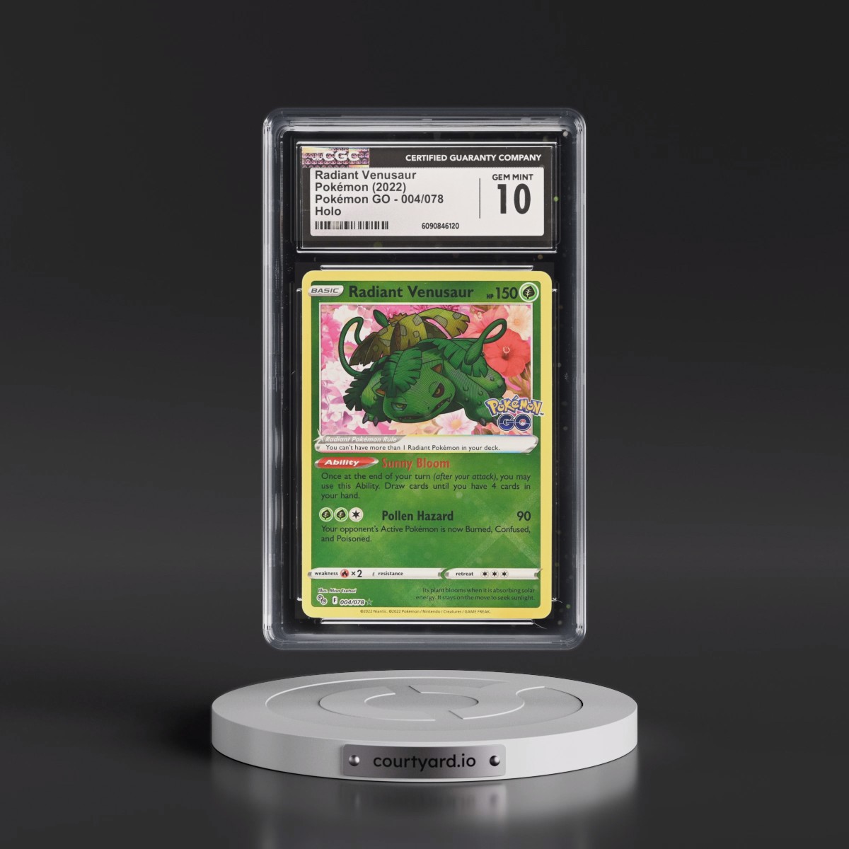 2022 Pokémon GO #004/078 Radiant Venusaur - Holo (CGC 10 GEM MINT)