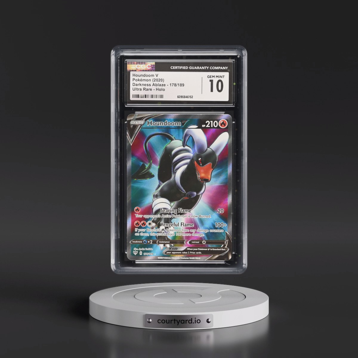 2020 Darkness Ablaze #178/189 Houndoom V - Ultra Rare Holo (CGC 10 GEM MINT)