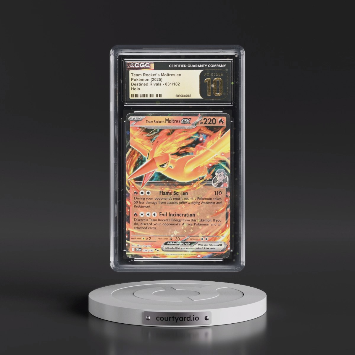 2025 Destined Rivals - DRI EN #031/182 Team Rocket's Moltres ex - Holo (CGC 10 PRISTINE)