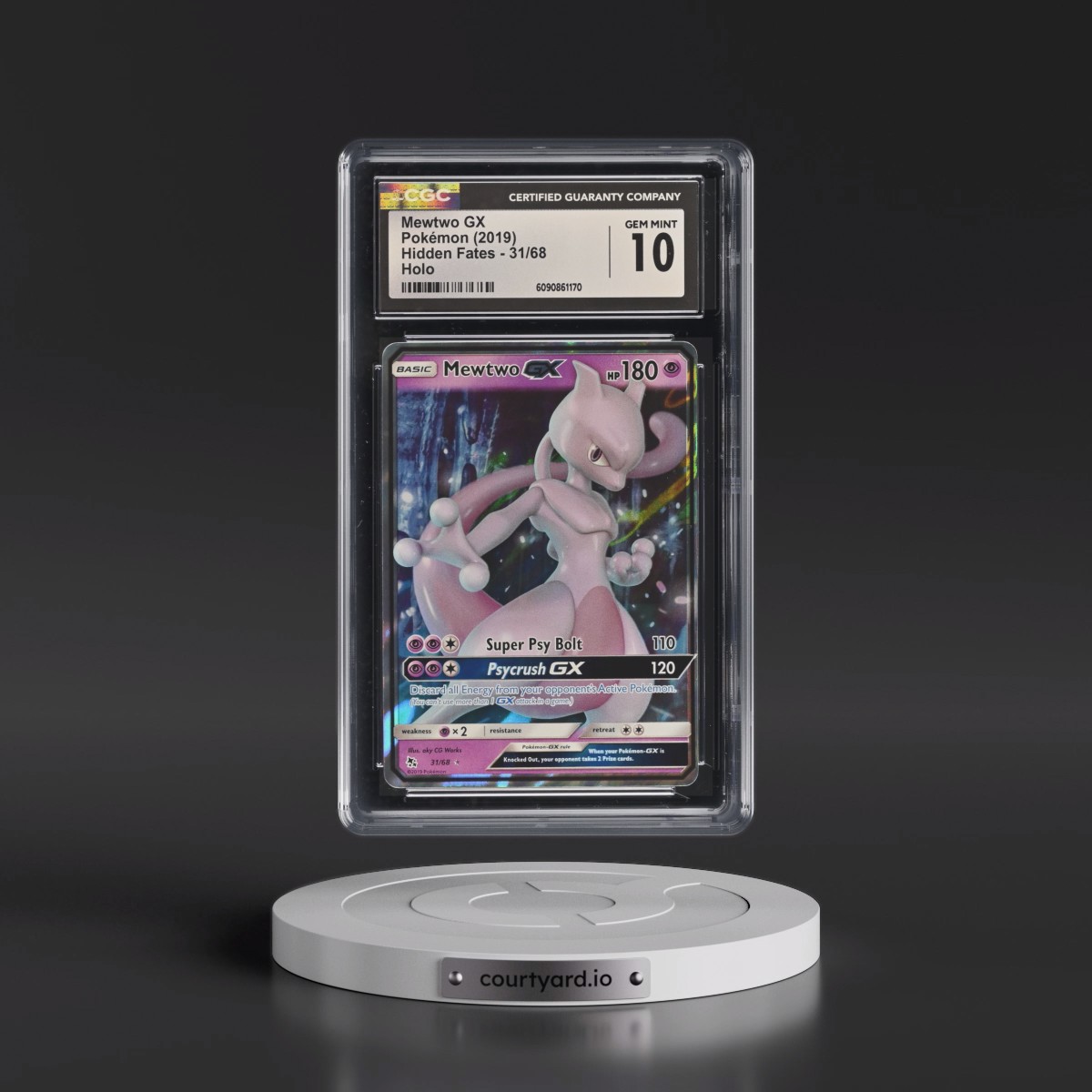 2019 Hidden Fates #31/68 Mewtwo GX - Holo (CGC 10 GEM MINT)