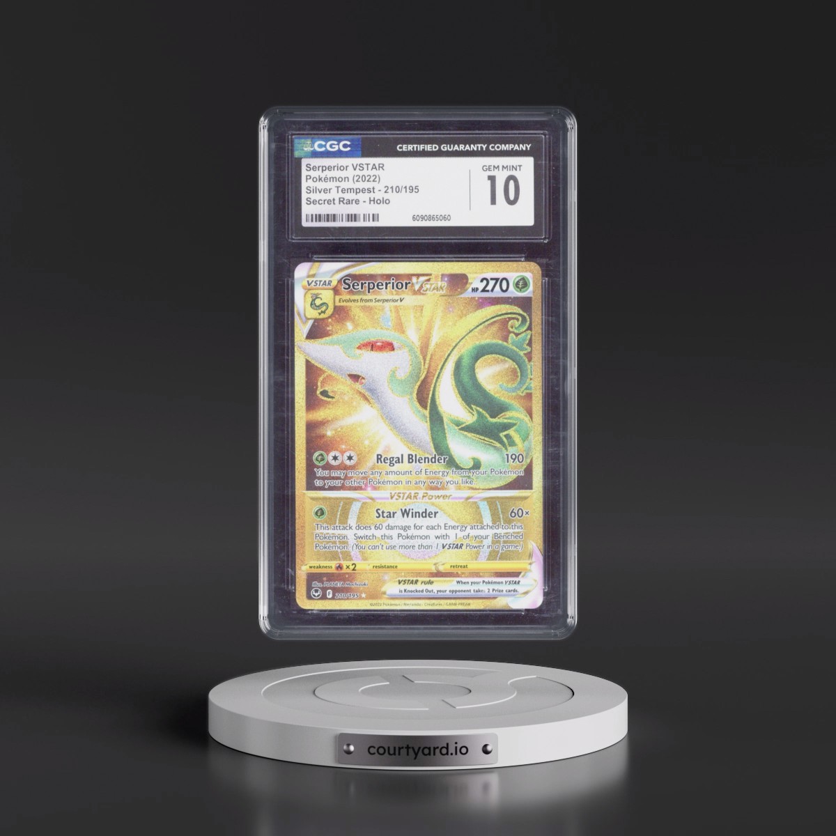 2022 Silver Tempest #210/195 Serperior VSTAR - Secret Rare Holo (CGC 10 GEM MINT)
