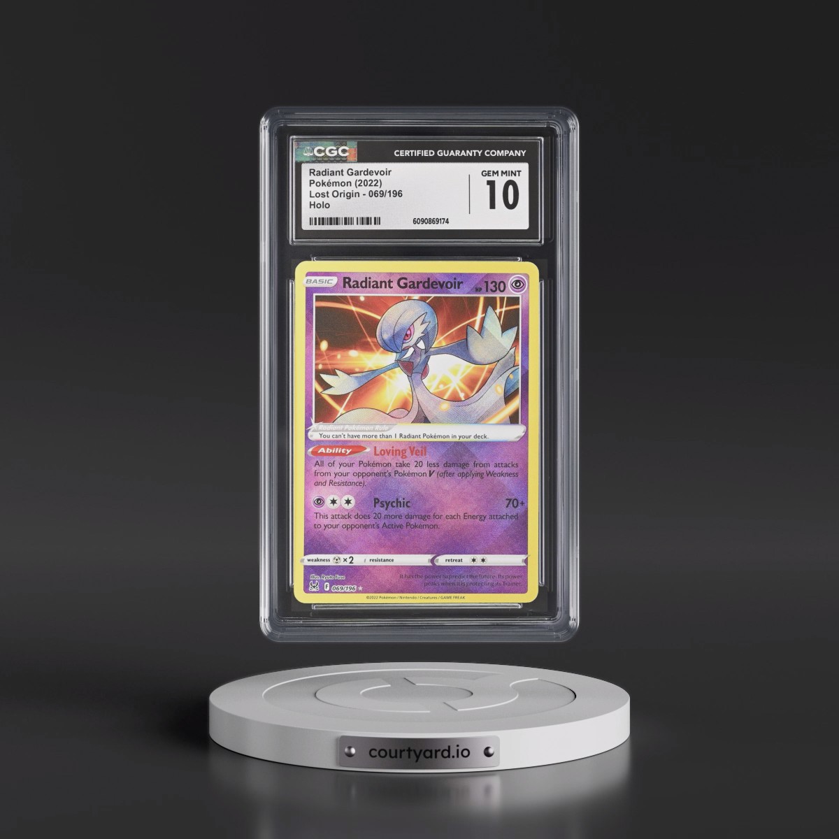 2022 Lost Origin #069/196 Radiant Gardevoir - Holo (CGC 10 GEM MINT)