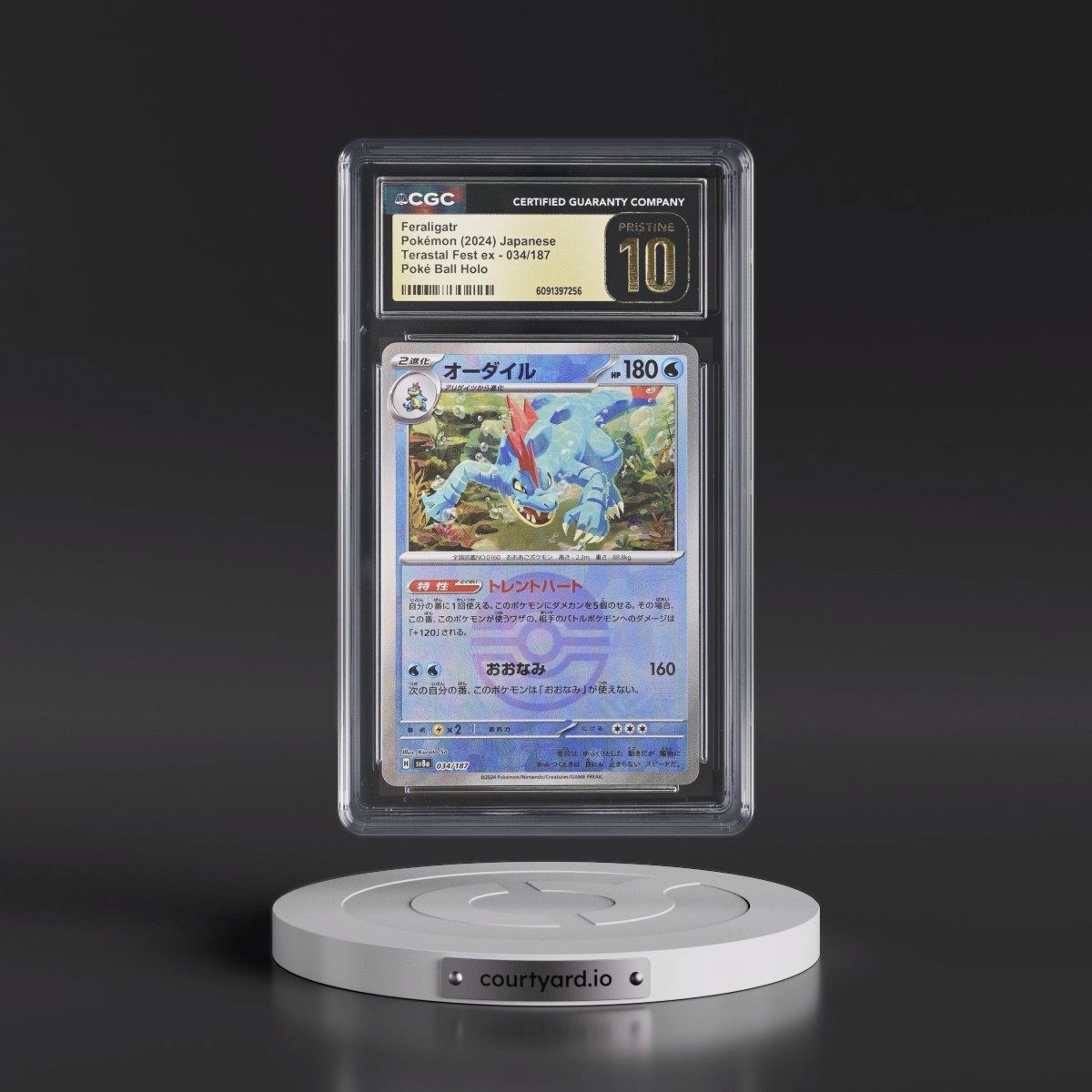 2024 High Class Pack: Terastal Fest ex - sv8a #034/187 Feraligatr - Poké Ball Holo (CGC 10 PRISTINE)
