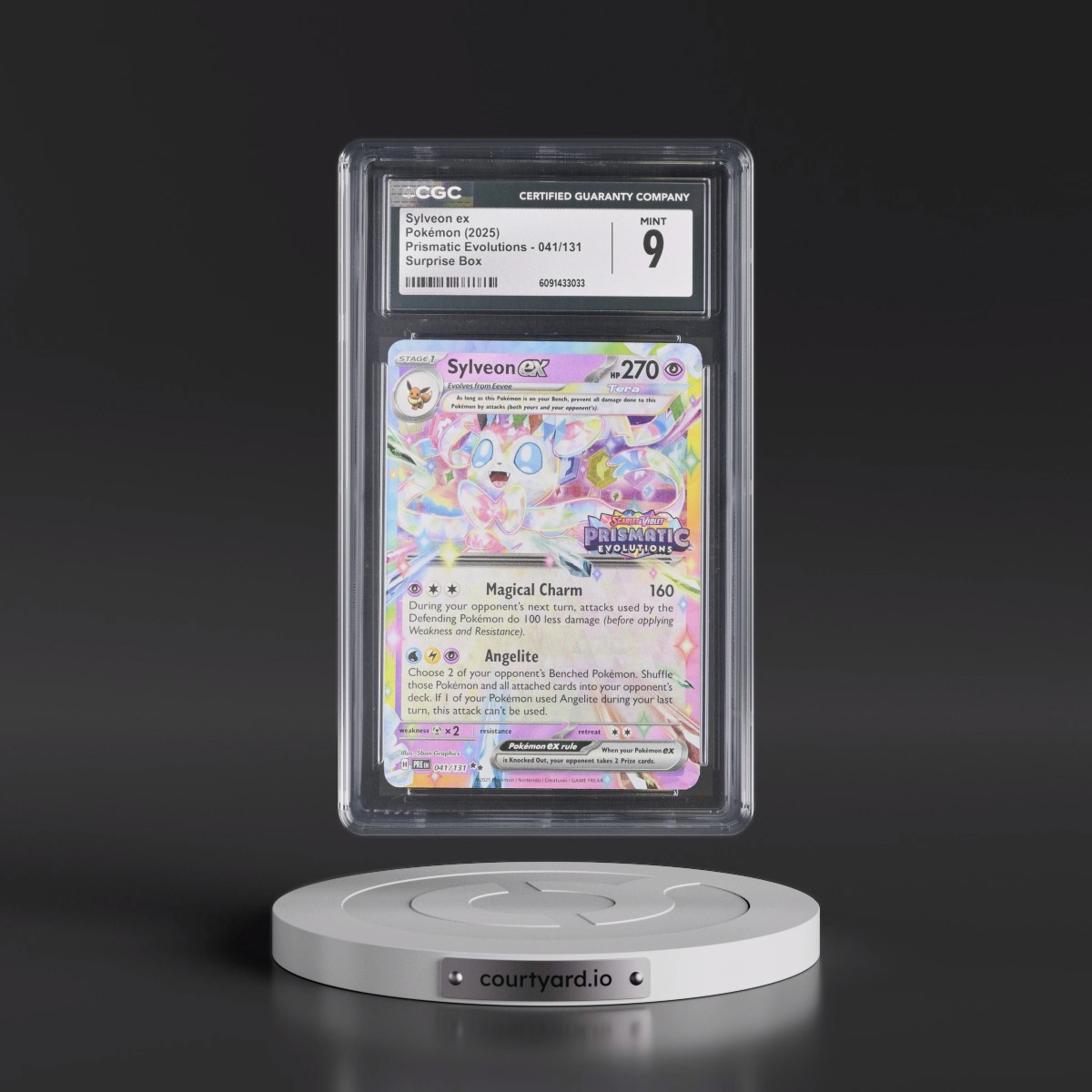 2024 Prismatic Evolutions - PRE EN #041/131 Sylveon ex - Surprise Box (Prismatic Evolutions Stamp) (Holo) (CGC 9 MINT)