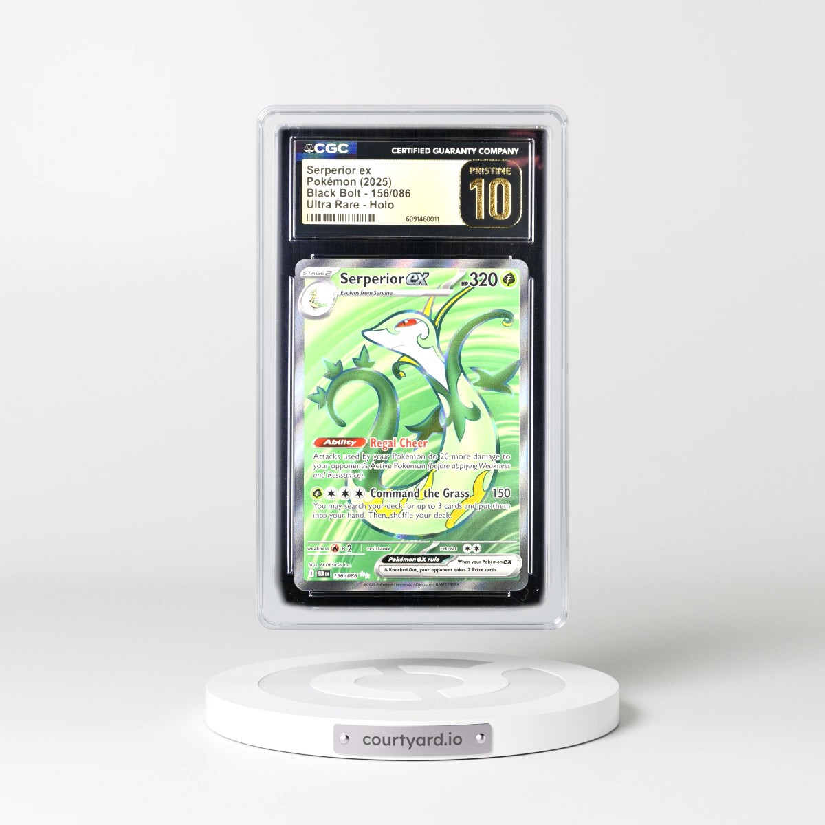 2025 Black Bolt - BLK EN #156/086 Serperior ex - Ultra Rare Holo (CGC 10 PRISTINE)