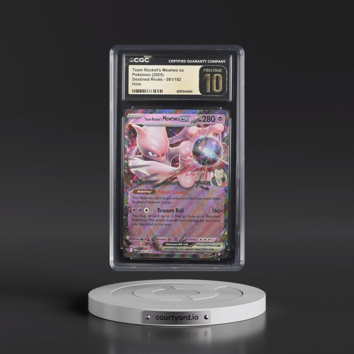 2025 Pokémon Dri EN-Destined Rivals #081 Team Rocket's Mewtwo EX - Holo (CGC 10 PRISTINE)