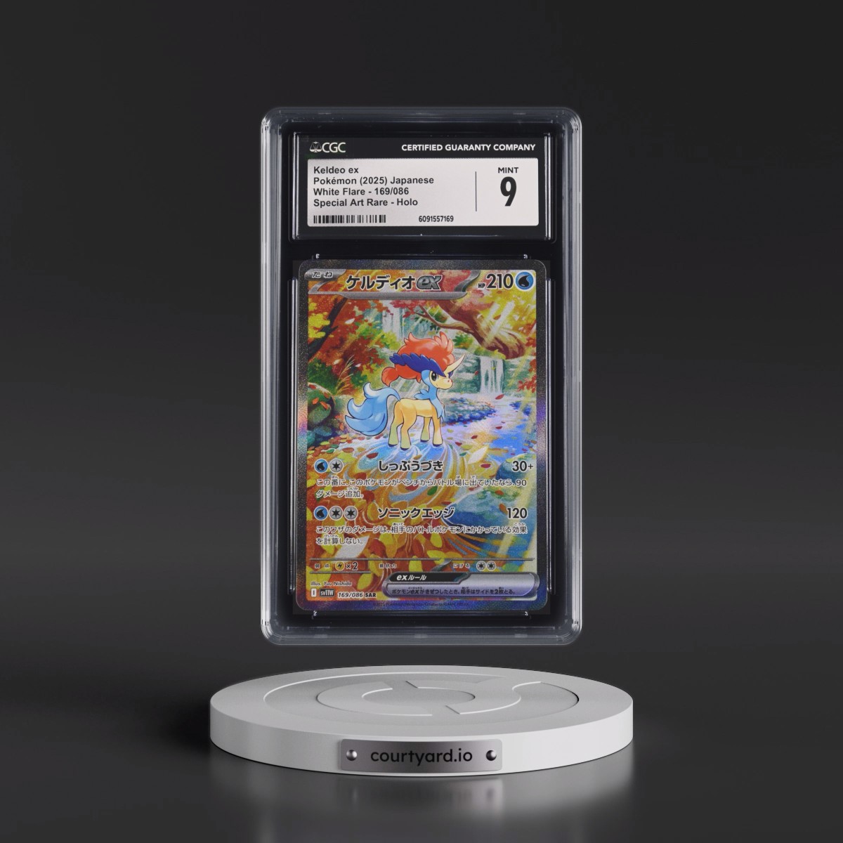 2025 White Flare - sv11W #169/086 Keldeo ex - Special Art Rare Holo (CGC 9 MINT)