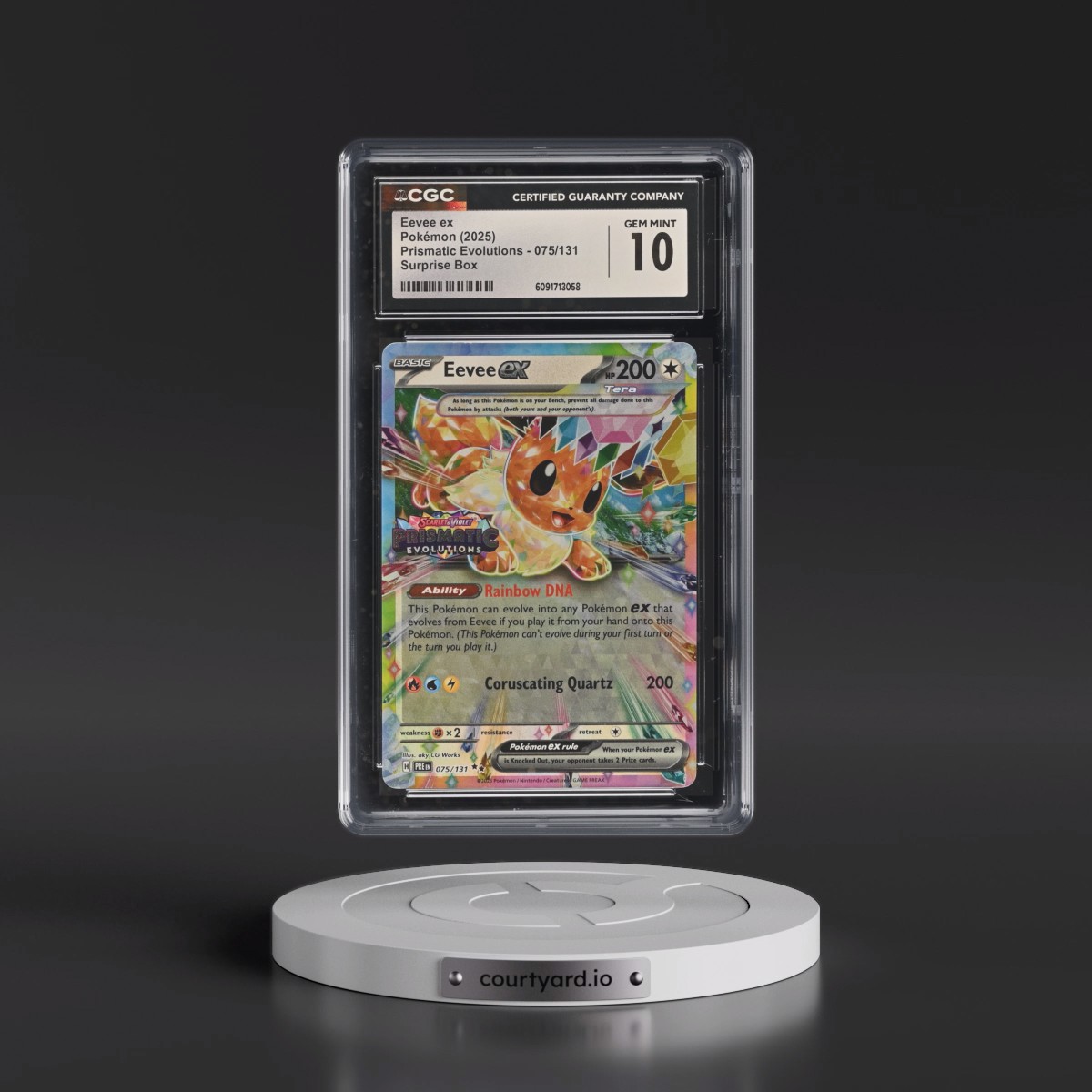 2024 Prismatic Evolutions - PRE EN #075/131 Eevee ex - Surprise Box (Prismatic Evolutions Stamp) (Holo) (CGC 10 GEM MINT)