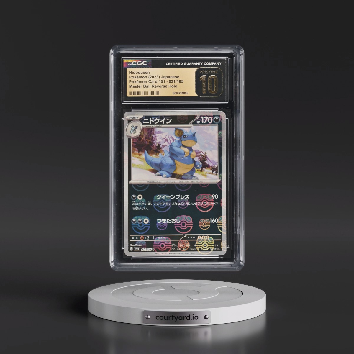 2023 Pokémon Card 151 Nidoqueen - Reverse Holo Master Ball #031/165 CGC 10