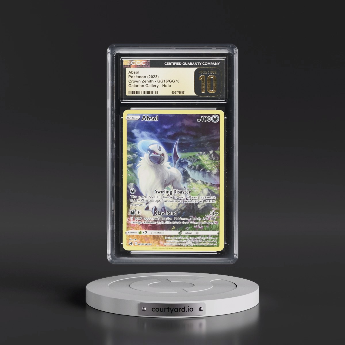 2023 Crown Zenith #GG16/GG70 Absol - Galarian Gallery Holo (CGC 10 PRISTINE)