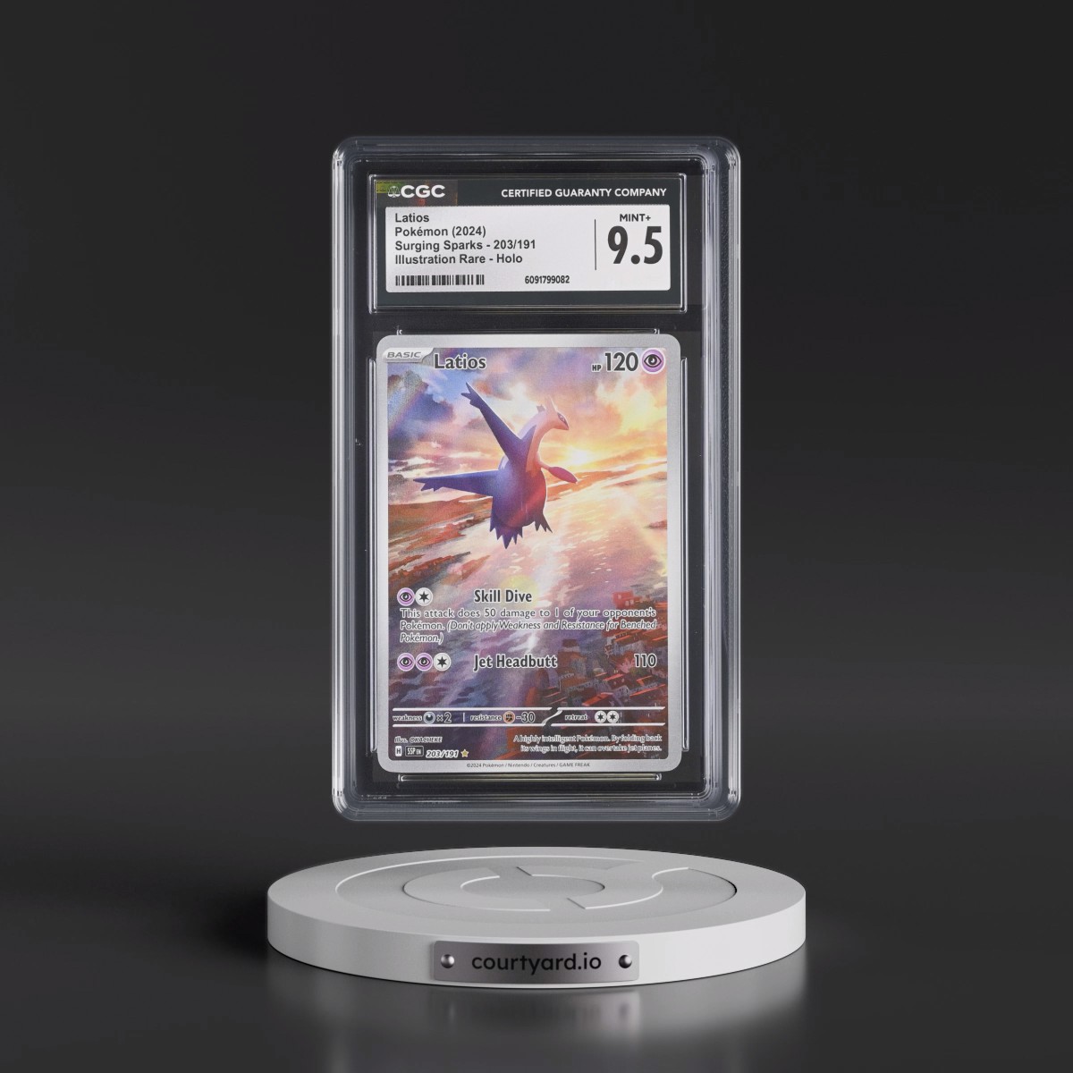 2024 Surging Sparks - SSP EN #203/191 Latios - Illustration Rare Holo (CGC 9.5 MINT+)