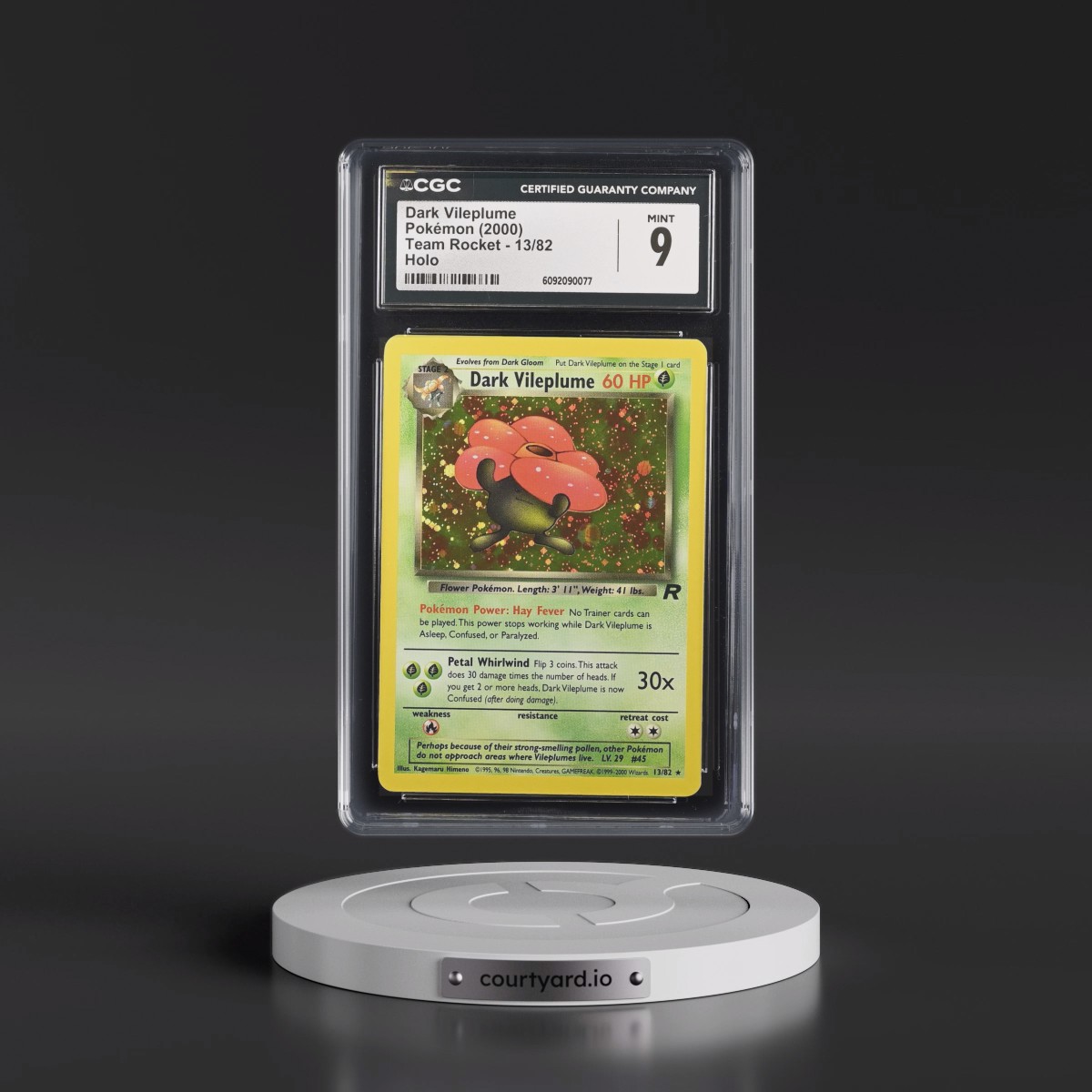 1999 Team Rocket #13/82 Dark Vileplume - Holo (CGC 9 MINT)