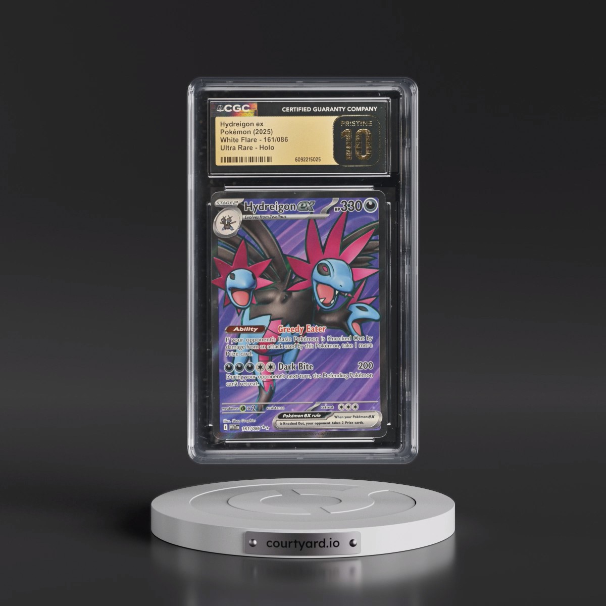 2025 Pokémon Wht EN-White Flare #161 Hydreigon EX - Holo Ultra Rare (CGC 10 PRISTINE)