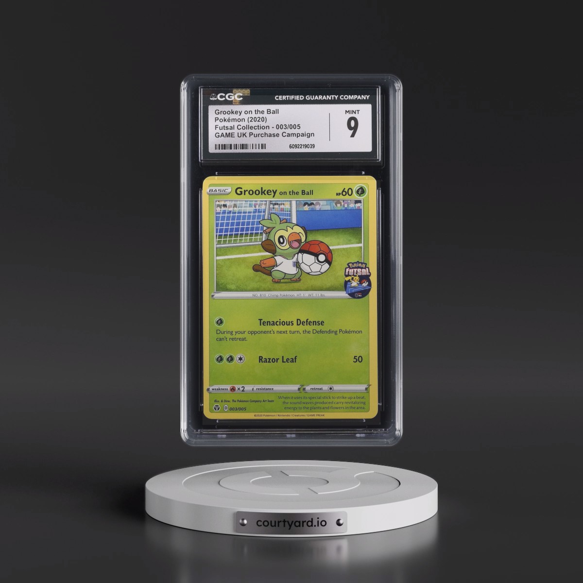 2020 Futsal Collection #003/005 Grookey on the Ball - GAME UK Pokémon Purchase Campaign (CGC 9 MINT)