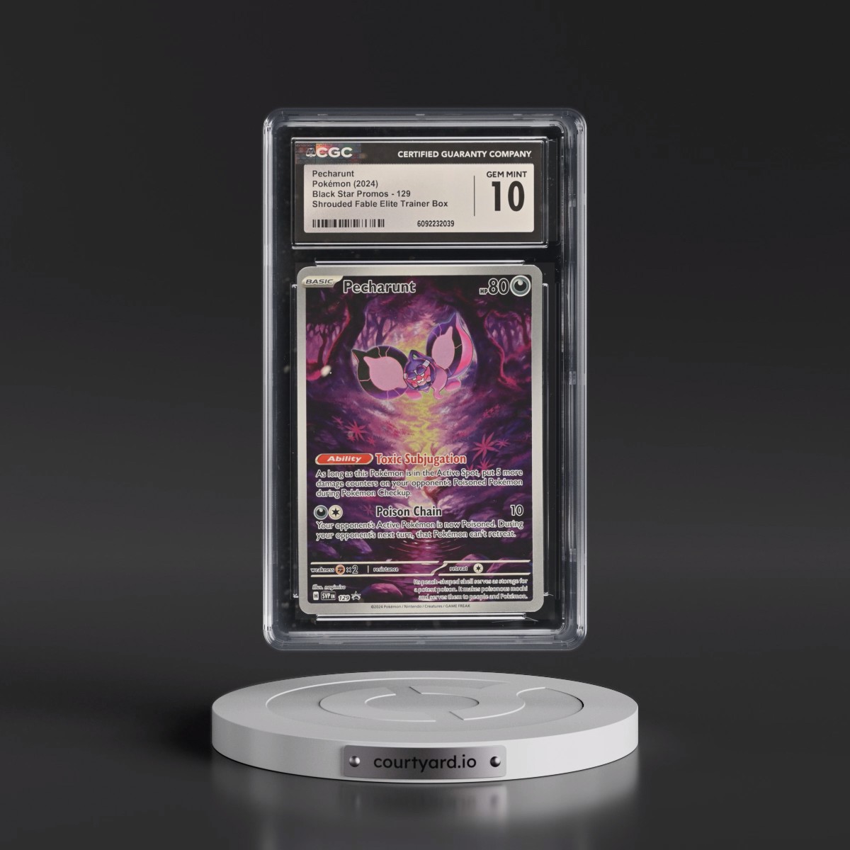 2023 Black Star Promos - Scarlet & Violet SVP EN #129 Pecharunt - Shrouded Fable Elite Trainer Box (Holo) (CGC 10 GEM MINT)