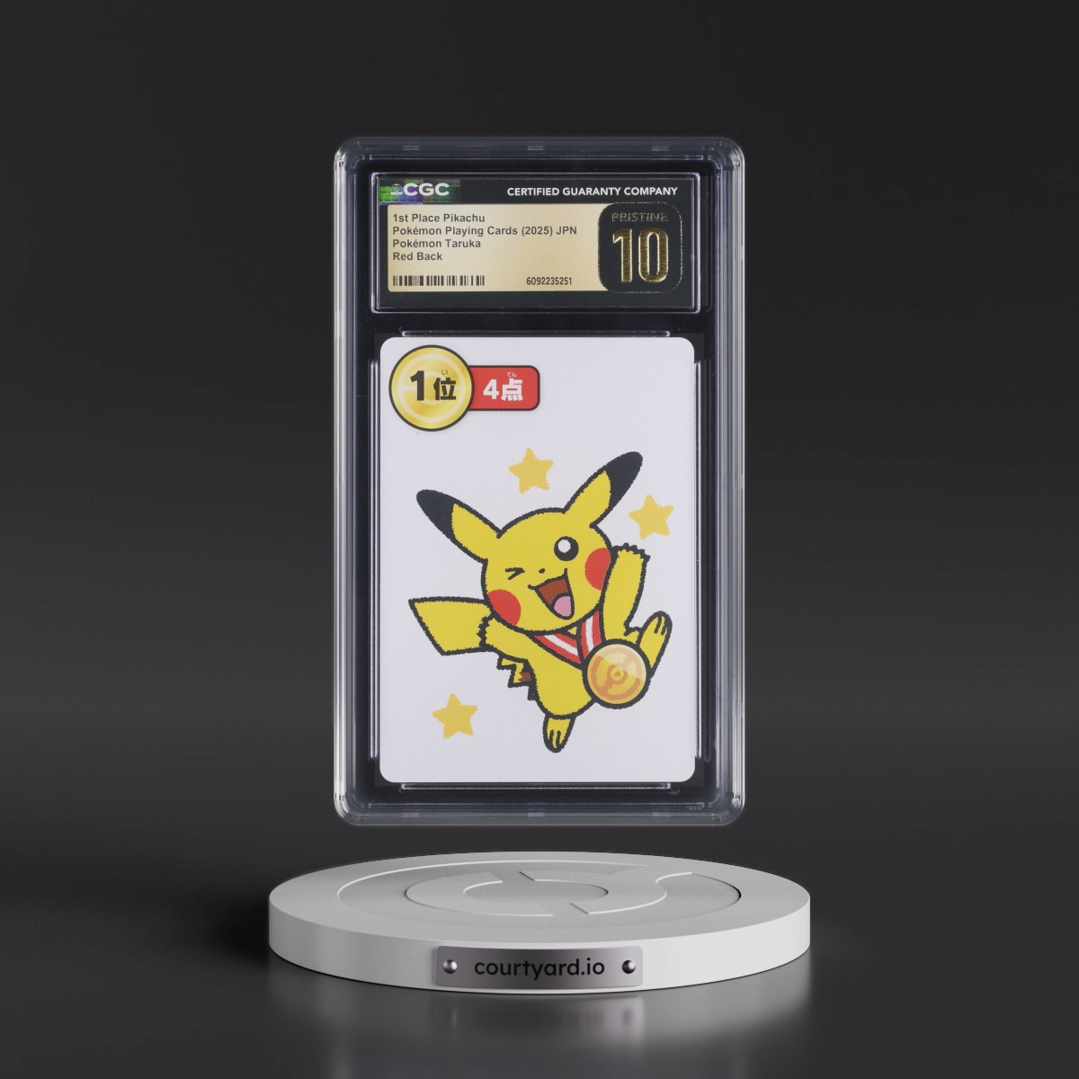 2025 Pokémon Taruka (2025) 1st Place Pikachu - (Red Back) First Round (CGC 10 PRISTINE)