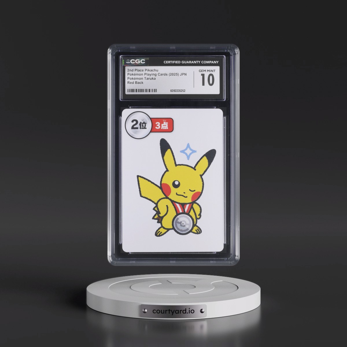 2025 Pokémon Taruka (2025) 2nd Place Pikachu - Red Back (CGC 10 GEM MINT)