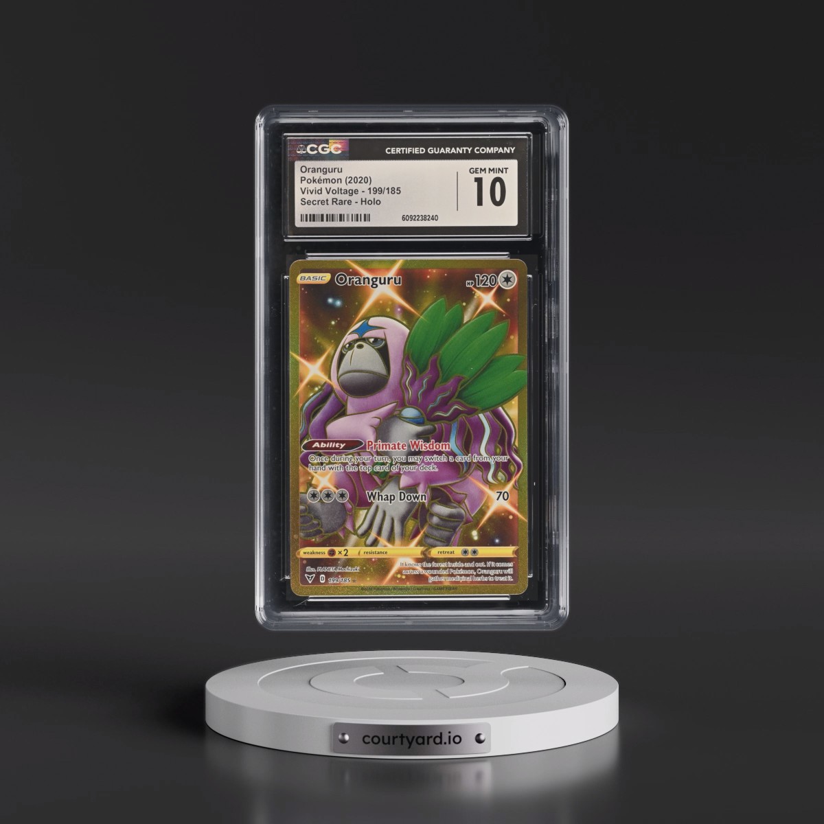 2020 Vivid Voltage #199/185 Oranguru - Secret Rare Holo (CGC 10 GEM MINT)
