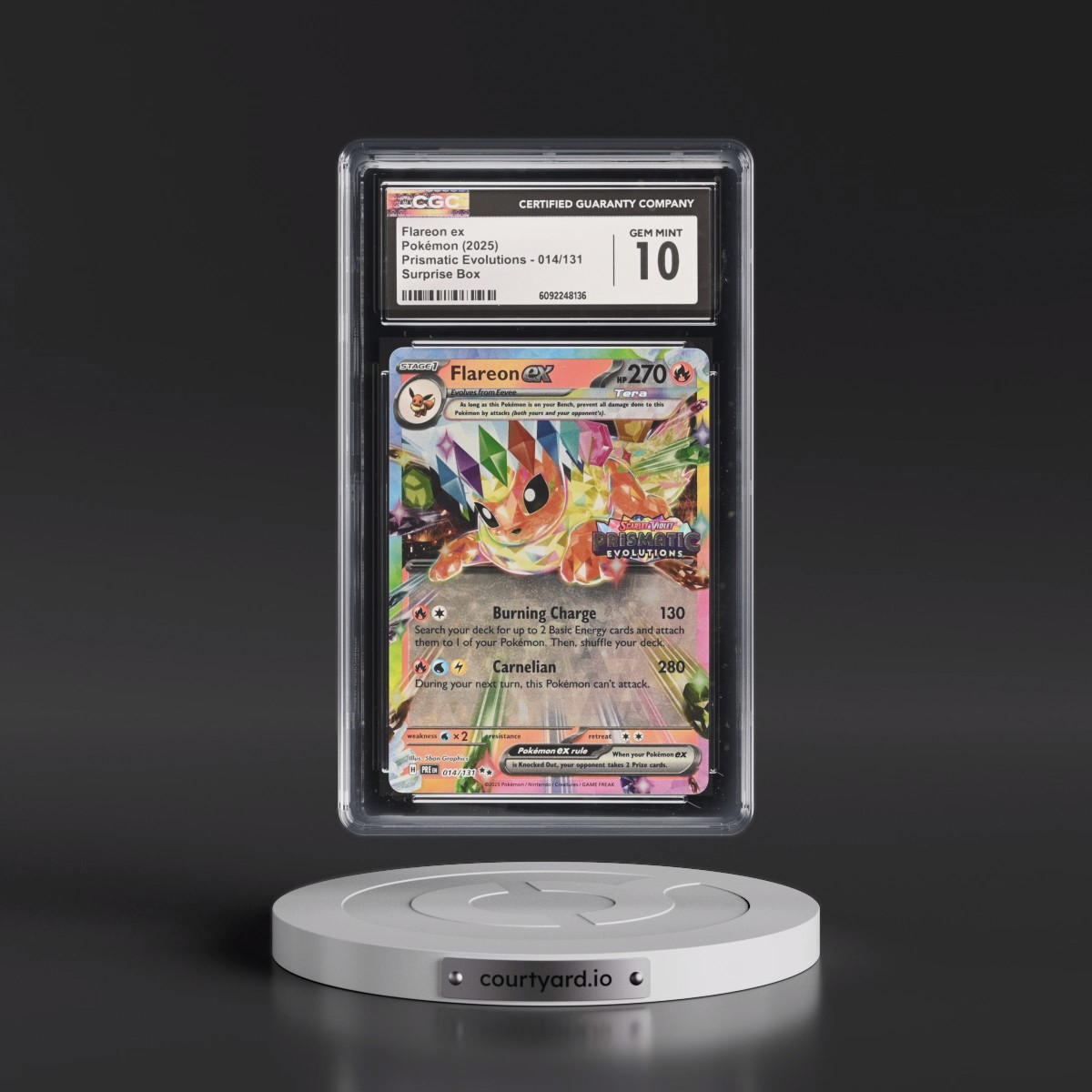 2024 Prismatic Evolutions - PRE EN #014/131 Flareon ex - Surprise Box (Prismatic Evolutions Stamp) (Holo) (CGC 10 GEM MINT)