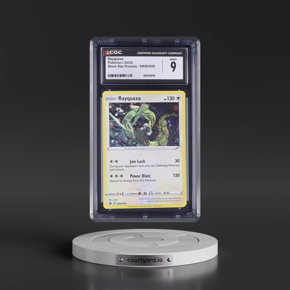 2017 Black Star Promos - Sword & Shield #SWSH029 Rayquaza - Cosmos Holo (CGC 9 MINT)