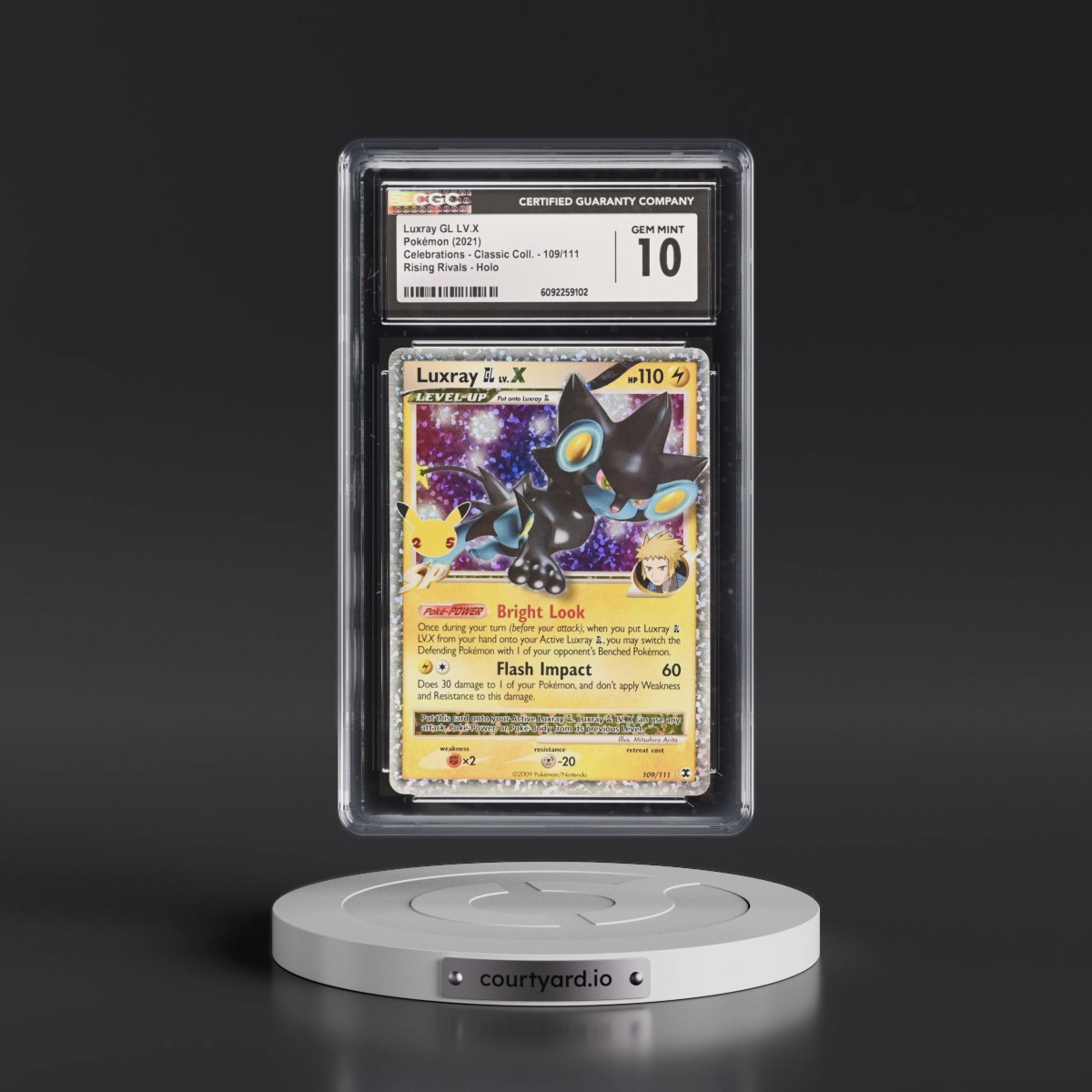 2021 Celebrations - Classic Collection #109/111 Luxray GL LV.X - Rising Rivals Holo (CGC 10 GEM MINT)