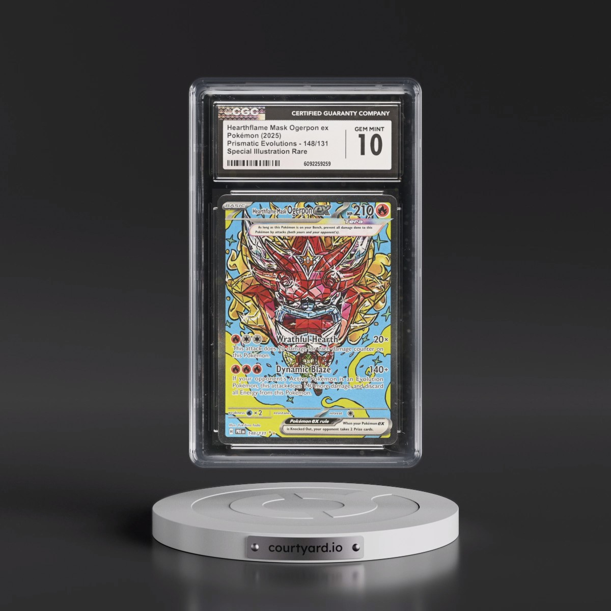 2024 Prismatic Evolutions - PRE EN #148/131 Hearthflame Mask Ogerpon ex - Special Illustration Rare (Holo) (CGC 10 GEM MINT)