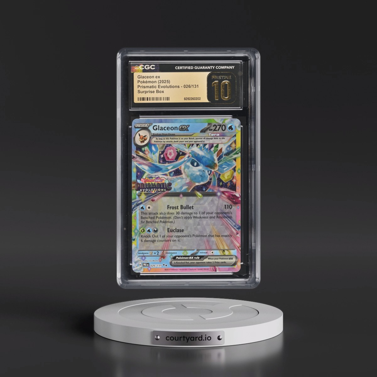 2024 Prismatic Evolutions - PRE EN #026/131 Glaceon ex - Surprise Box (Prismatic Evolutions Stamp) (Holo) (CGC 10 PRISTINE)