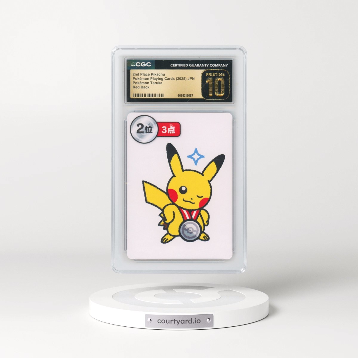 2025 Pokémon Taruka (2025) 2nd Place Pikachu - Red Back (CGC 10 PRISTINE)