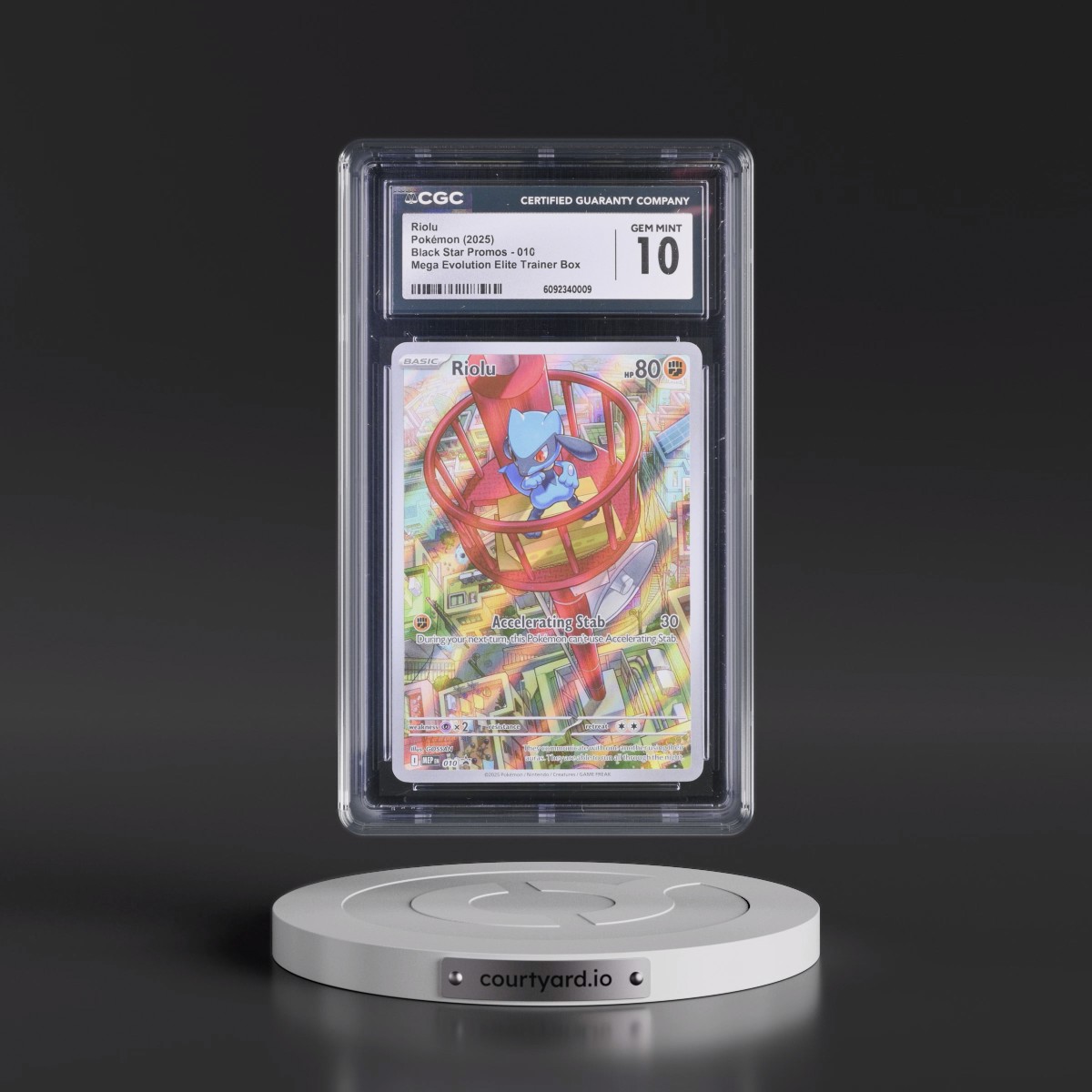 2025 Black Star Promos - Mega Evolution MEP EN #010 Riolu - Mega Evolution Elite Trainer Box (Holo) (CGC 10 GEM MINT)