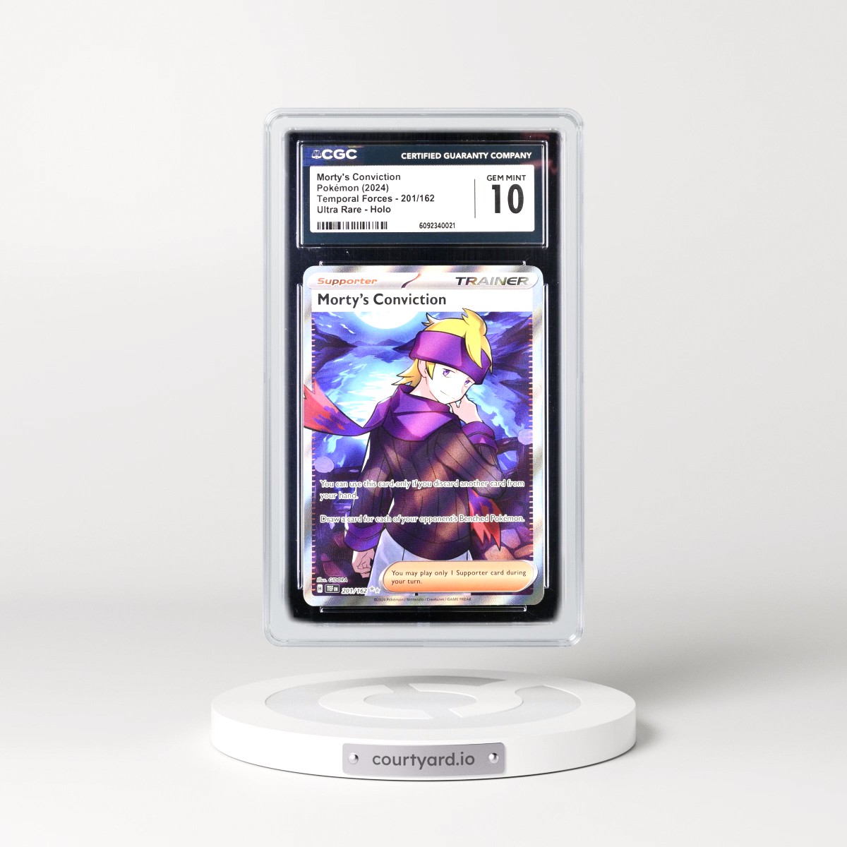 2023 Temporal Forces - TEF EN #201/162 Morty's Conviction - Ultra Rare Holo (CGC 10 GEM MINT)