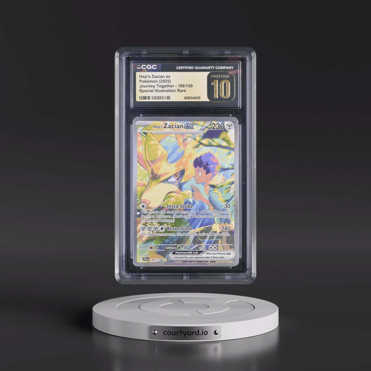 2024 Journey Together - JTG EN #186/159 Hop's Zacian ex - Special Illustration Rare (Holo) (CGC 10 PRISTINE)