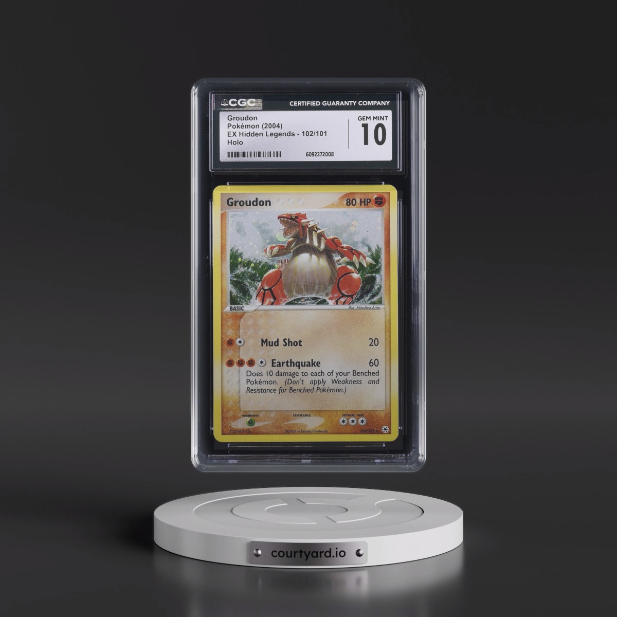 2004 Pokémon EX Hidden Legends #102 Groudon - Holo (CGC 10 GEM MINT)