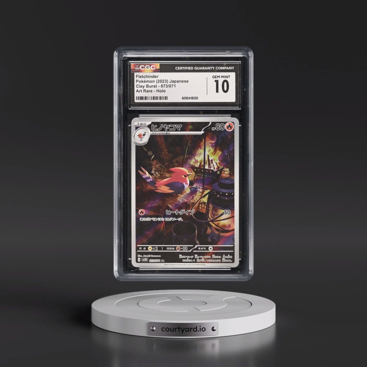 2023 Clay Burst #073/071 Fletchinder - Art Rare Holo (CGC 10 GEM MINT)