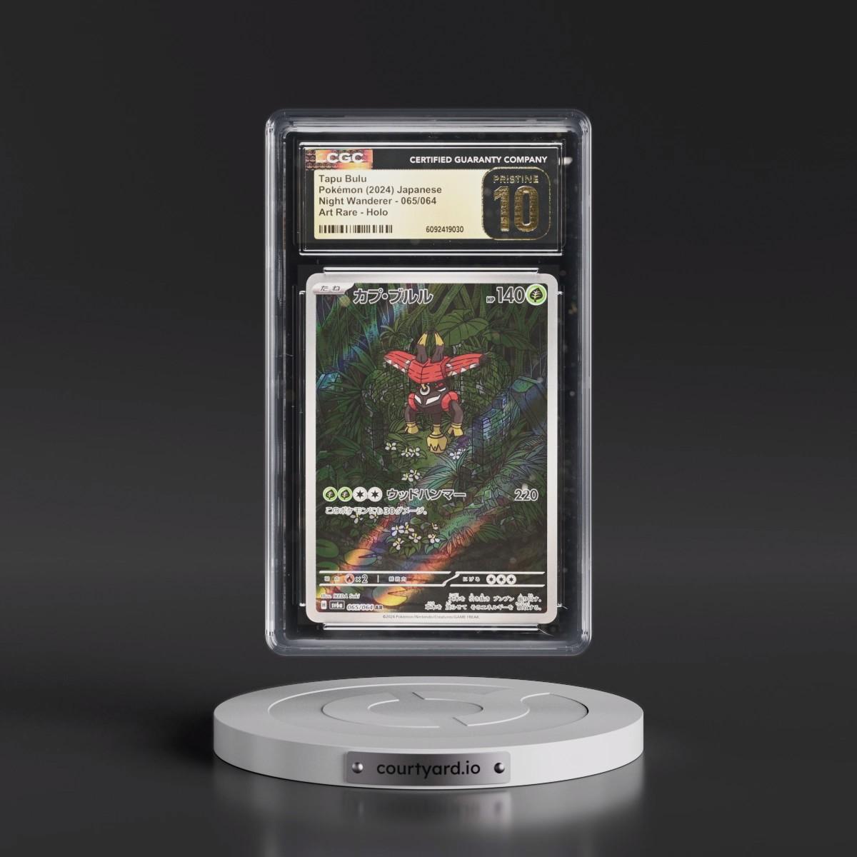 2024 Night Wanderer #065/064 Tapu Bulu - Art Rare Holo (CGC 10 PRISTINE)