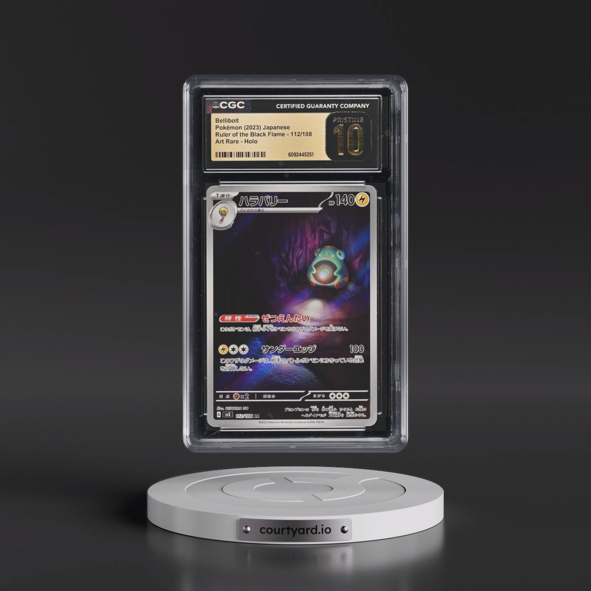 2023 Ruler of the Black Flame #112/108 Bellibolt - Art Rare Holo (CGC 10 PRISTINE)