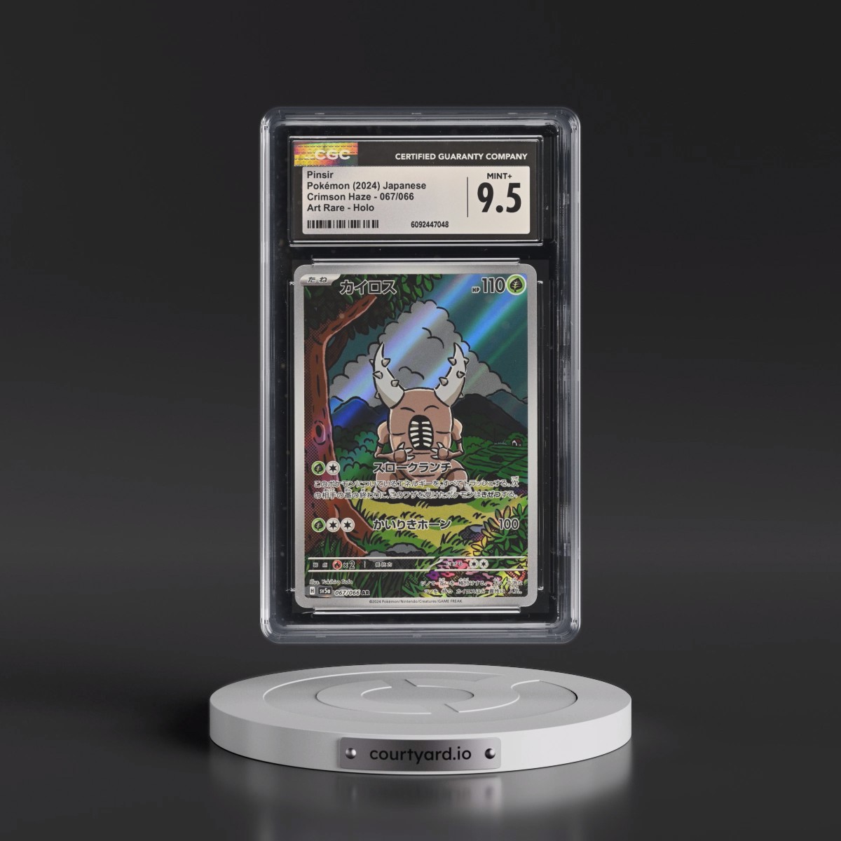 2024 Crimson Haze #067/066 Pinsir - Art Rare Holo (CGC 9.5 MINT+)
