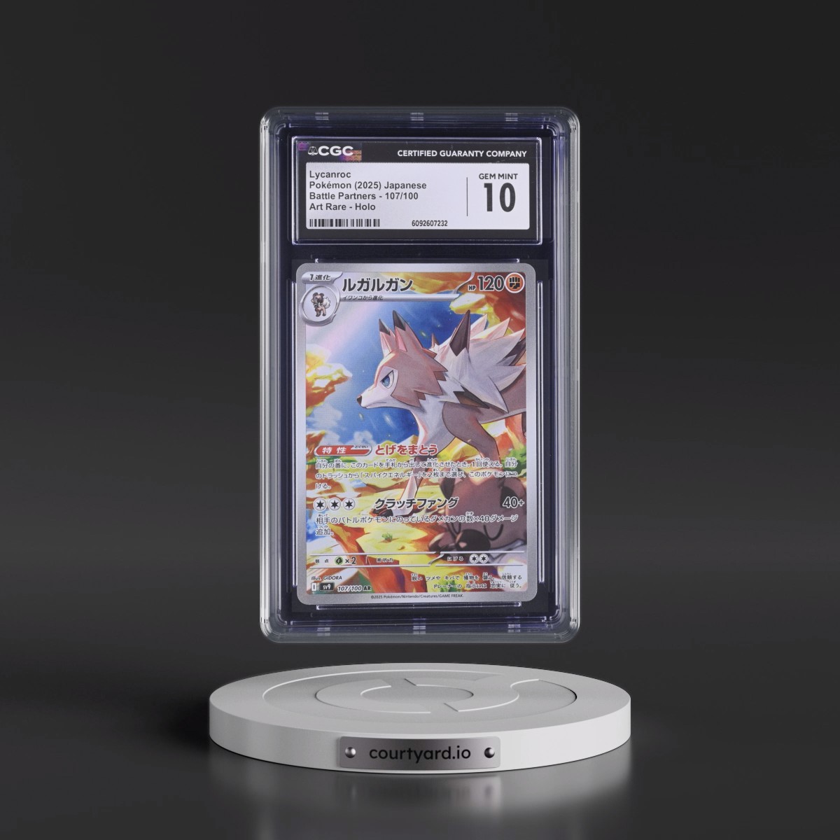 2025 Battle Partners - sv9 #107/100 Lycanroc - Art Rare Holo (CGC 10 GEM MINT)